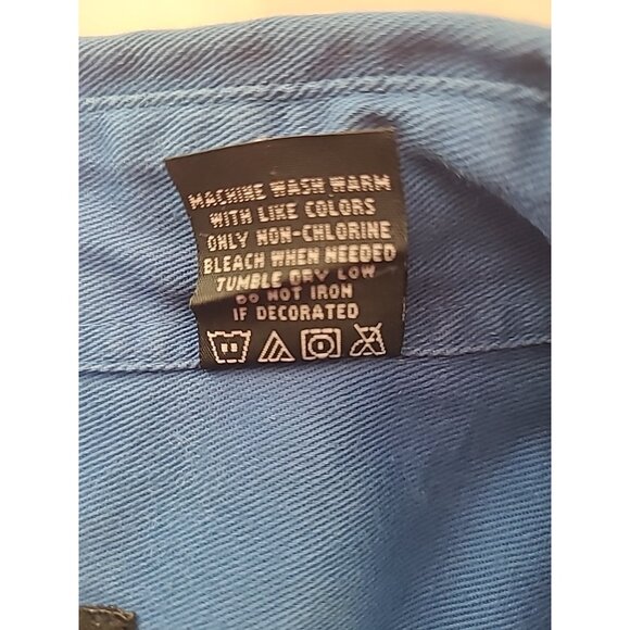 Wildman Apparel Men XL Blue Canvas Shirt VTG Long Sleeve Button Down Heavyweight - Picture 9 of 14